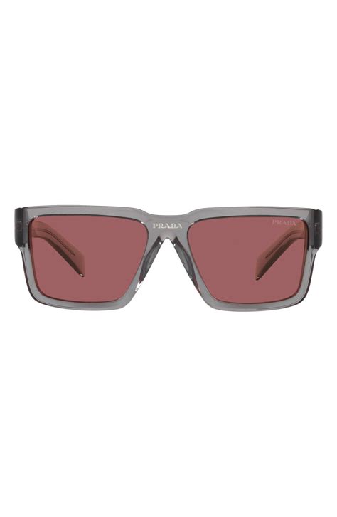 prada 56mm rectangular sunglasses